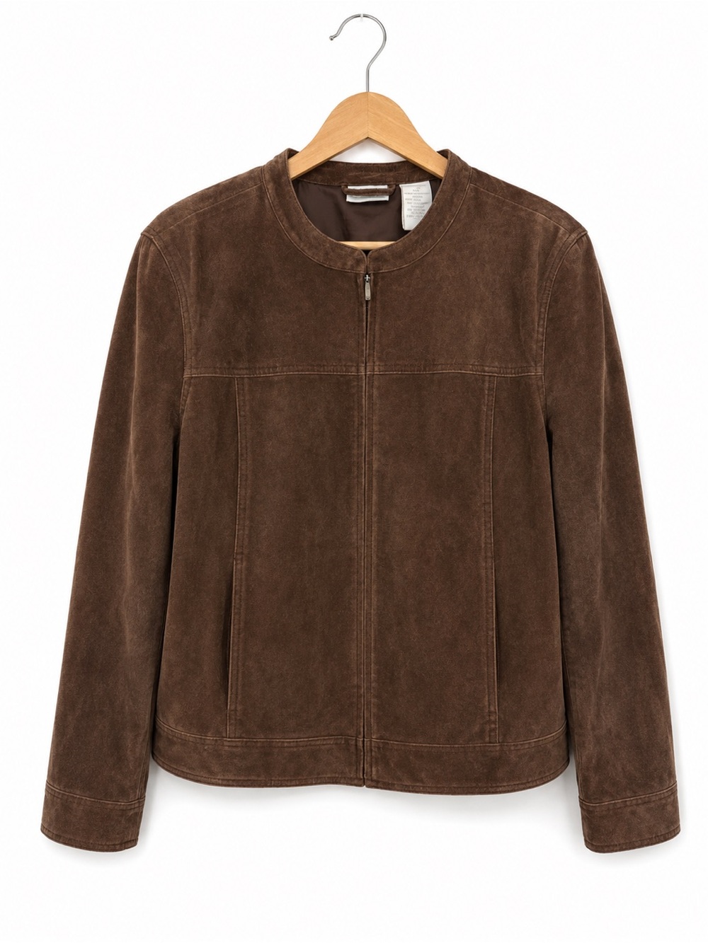 Field Gear Genuine Leather Brown Suede Zip Jacket Minimalist Vintage Size XL